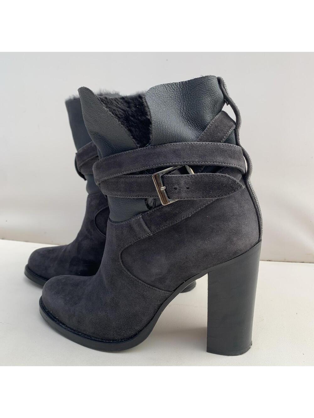 Fabiana Filippi Genuine Leather Boots High Heels Fur Sz 9 Or 41 Eur